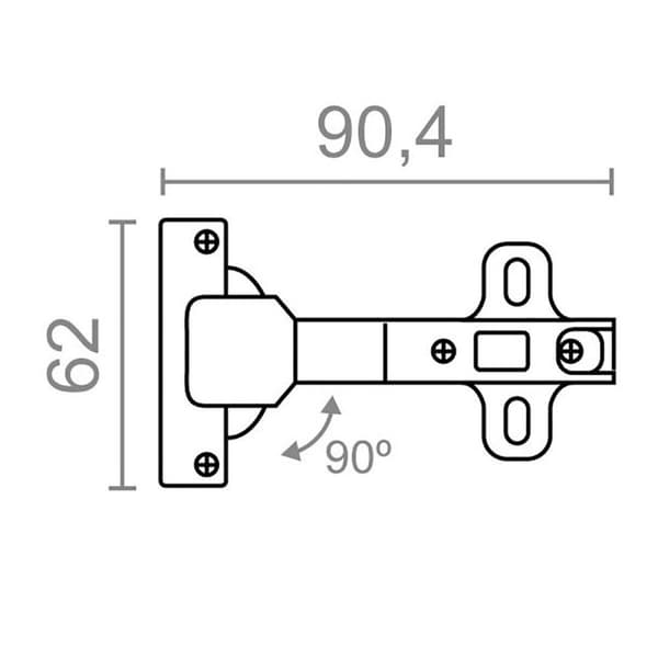 Sarana EDM 85657 BC13 Teräs Kulmakaappi 90º Mäntä
