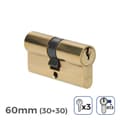 Miniatyrbild 2 av 3: Cylinder EDM 85183 r13 Gyllene Mässing Kort kamlås 60 x 30 x 17 mm Europeisk