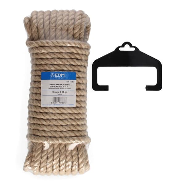 Flätat rep EDM 87867 Naturell Jute 15 m