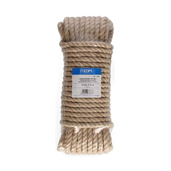 Flätat rep EDM 87867 Naturell Jute 15 m