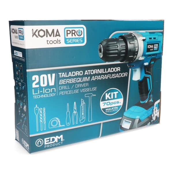 Borr- och tillbehörssats Koma Tools Pro Series Skruvmejsel 70 piezas
