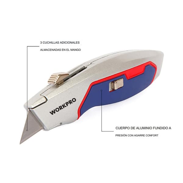 Brytbladskniv Workpro gjuta aluminium 16,5 x 4,1 x 2,8 cm