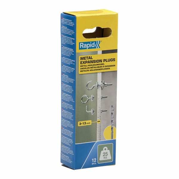 Koukkujen, silmäpulttien ja ripustimien setti Rapid Ø 8 x 32 mm Metalli Laajennus 12 osaa