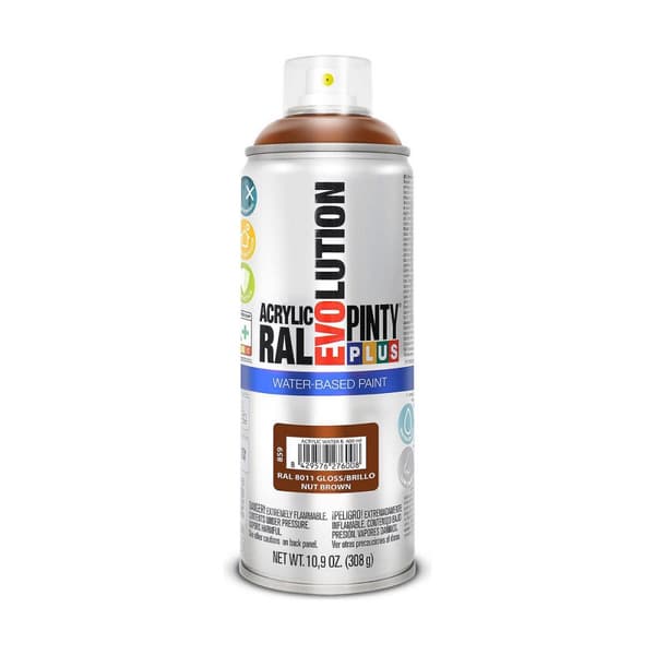 Sprejfärg Pintyplus Evolution RAL 8011 Vattenbaserat Nut Brown 400 ml