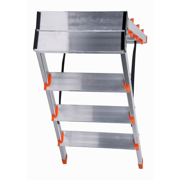 Hoppvikbar trappstege, 4 steg Krause 120403 Silvrig Aluminium