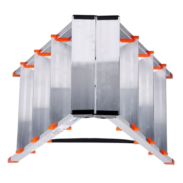 Hoppvikbar trappstege, 4 steg Krause 120403 Silvrig Aluminium