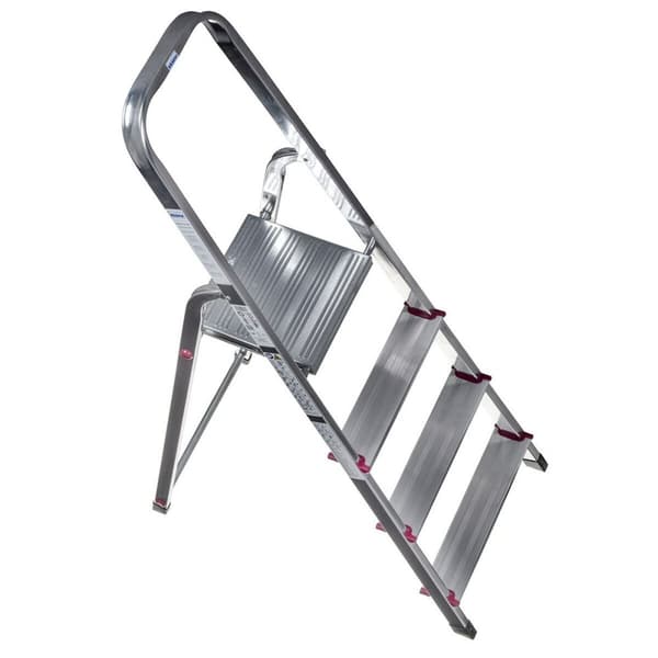 Hoppvikbar trappstege, 4 steg Krause 000705 Silvrig Aluminium