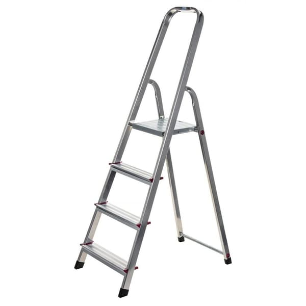 Hoppvikbar trappstege, 4 steg Krause 000705 Silvrig Aluminium