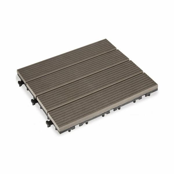 Interlocking golvplattor Ibergarden SM-4P-ALDH Svart Polyetylen Komposit 30 x 2,6 x 30 cm (6 antal)