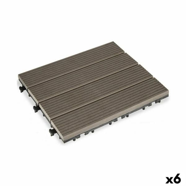 Interlocking golvplattor Ibergarden SM-4P-ALDH Svart Polyetylen Komposit 30 x 2,6 x 30 cm (6 antal)