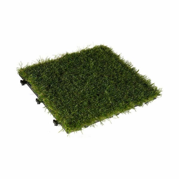 Interlocking golvplattor Ibergarden G004 Grön Plast 30 x 3,5 x 30 cm Gräs (6 antal)
