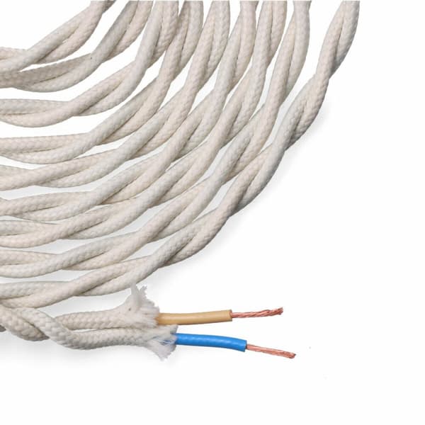 Kabel EDM 11879 Hvid 2 x 0,75 mm 5 m Bomuld