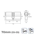 Miniatyrbillede 3 af 3: Cylinder EDM 85176 r15 nikkel Lang camlock Europæisk
