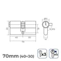 Miniatyrbillede 3 af 3: Cylinder EDM 85172 r15 nikkel Lang camlock Europæisk