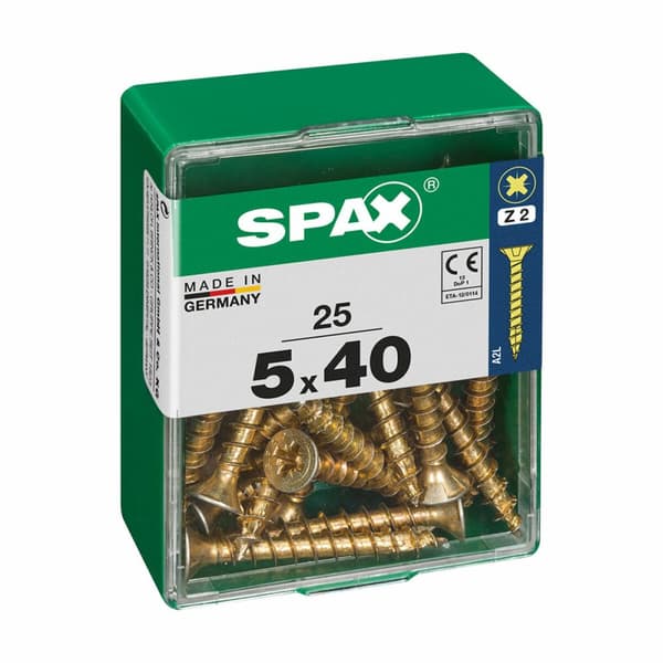 Æske med skruer SPAX træskrue Fladt hoved (5 x 40 mm) (5,0 x 40 mm)