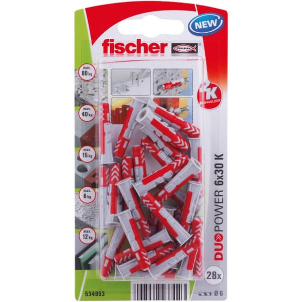 Pigge Fischer DuoPower 534993 Ø 6 x 30 mm Nylon (45 enheder)