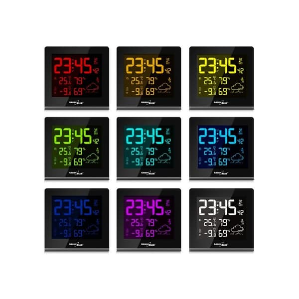 Multifunktionel vejrstation Greenblue GB151 Hvid Sort