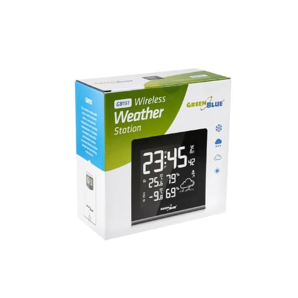 Multifunktionel vejrstation Greenblue GB151 Hvid Sort
