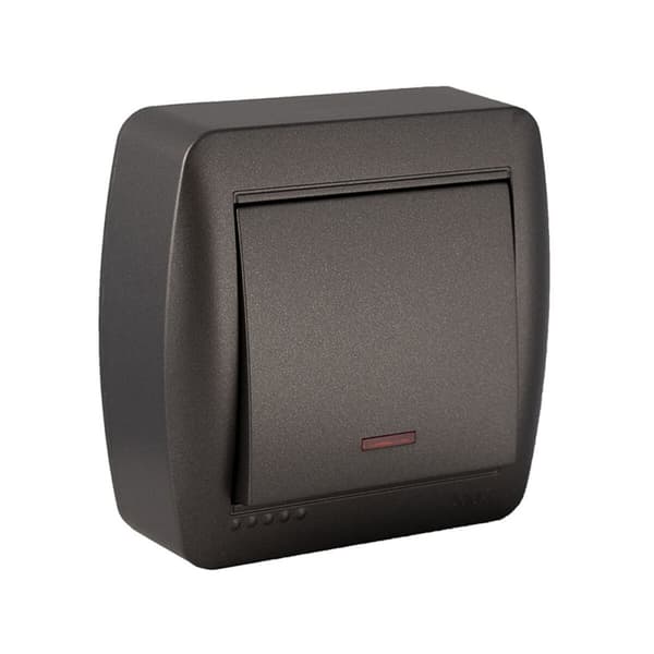 Koblet enkel afbryder Solera Mural 7,4 x 7,2 x 2,8 cm 250 V 10 A Grafit