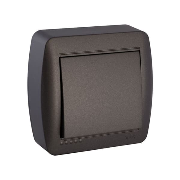 Koblet enkel afbryder Solera Mural 7,4 x 7,2 x 2,8 cm 250 V 10 A Grafit