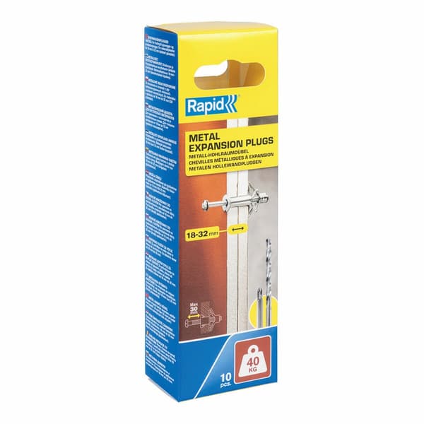 Rawplugs og skruer Rapid 5001551 Ø 11 x 65 mm M5 x 74 mm Metal Udvidelse 10 enheder