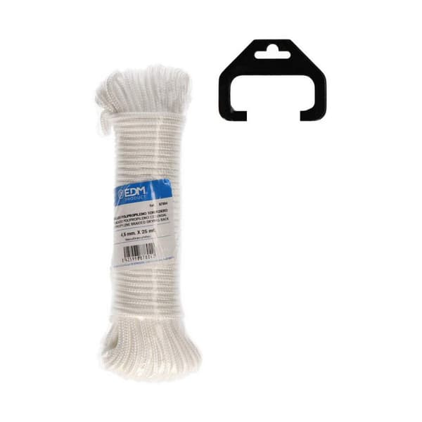 Flätat rep EDM 87804 Vit polypropen 4,5 mm x 25 m
