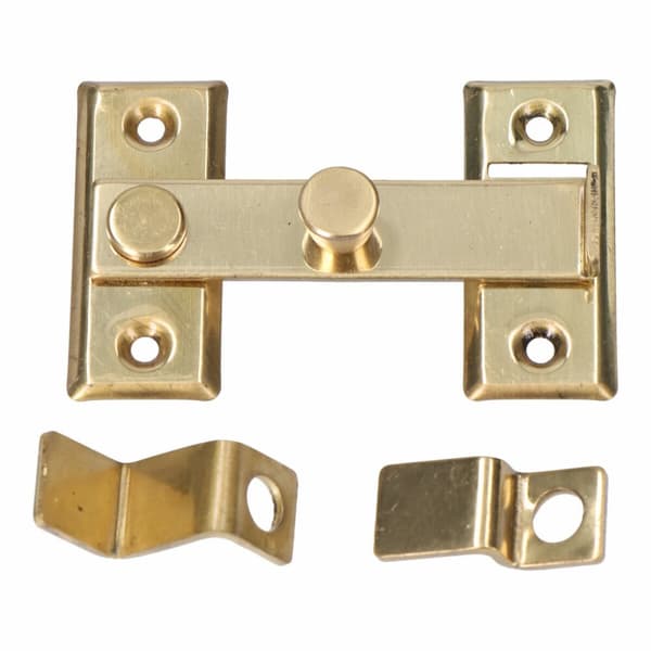 Dörrspärr EDM 85078 Polerad mässing 8 cm Vändbar