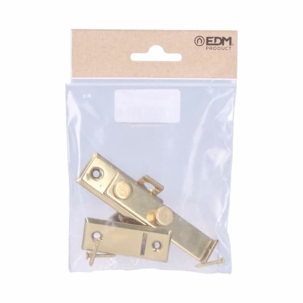Dörrspärr EDM 85078 Polerad mässing 8 cm Vändbar