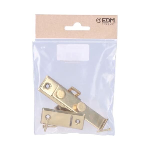 Dörrspärr EDM 85078 Polerad mässing 8 cm Vändbar
