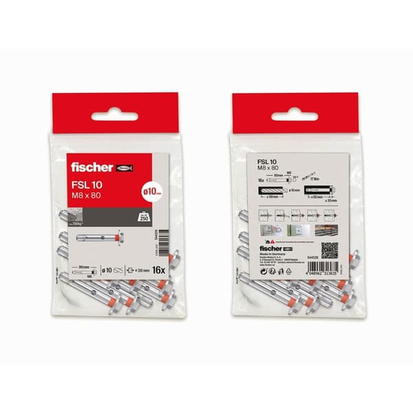 Bolt Fischer Ms Gulv 8 x 80 mm 16 enheder