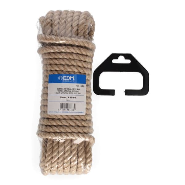 Punottu köysi EDM 87863 Luonnollinen Juutti 10 m
