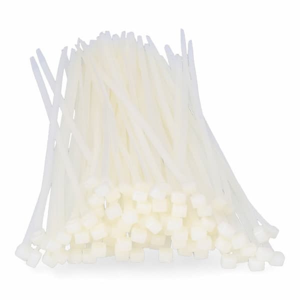 Nylon nippusiteet EDM 48303 Valkoinen Luonnollinen 300 x 4,8 mm (100 osaa)