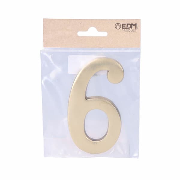 Siffror EDM 85038 6 Gyllene Mässing