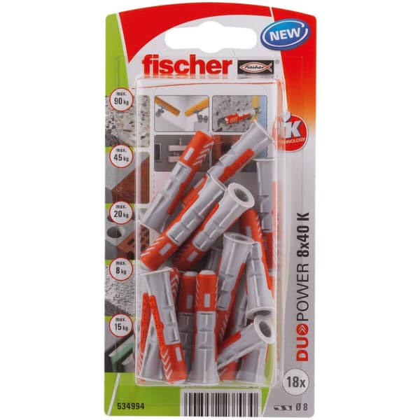 Dobbar Fischer DuoPower 534994 8 x 40 mm Nylon (18 antal)