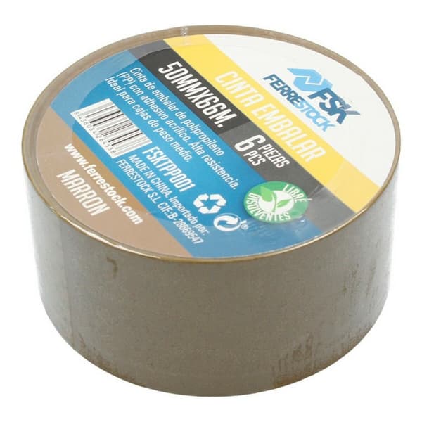 Sæt med Klæbende Tape Ferrestock 6 uds 66 m x 50 mm