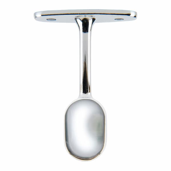 Holder til garderobestang Stor Planet Oval Chromsalt 2,5 x 1,5 cm Sølvfarvet (2 enheder)