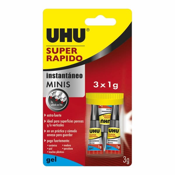 Lim UHU 36527 Minis 1 g Rask Ekstra sterkt 3 Deler
