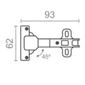 Miniatyrbilde 4 av 4: Hengsel EDM 85655 BC09 Stål 35 mm 45º