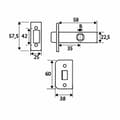 Miniatyrbilde 4 av 4: Klinke EDM 85638 PCT03 Stål 68 x 25 x 57,5 mm Rørformet