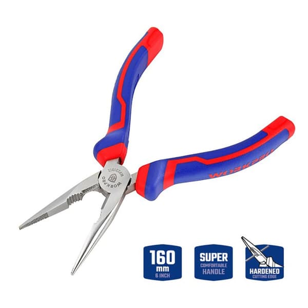 Nålespiss-tang Workpro 6" 16 cm