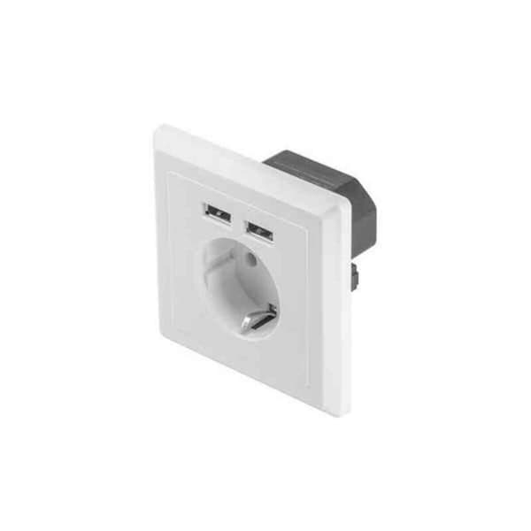Støpsel Lanberg AC-WS01-USB2-F