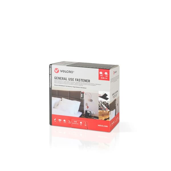 Dobbeltsidet Tape Velcro Hvid 20 mm x 5 m