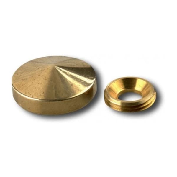 Koniskt skruvlock - GUITEL - Diameter 16 - Polerad mässing - Paket med 10 st