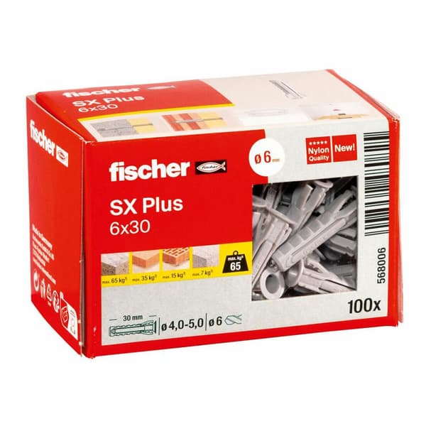 Dobbar Fischer SX Plus n6 568006 Nylon Ø 6 x 30 mm (100 antal)