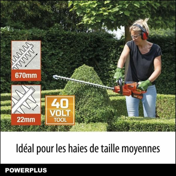 Häcktrimmer Powerplus 67 cm 40 V
