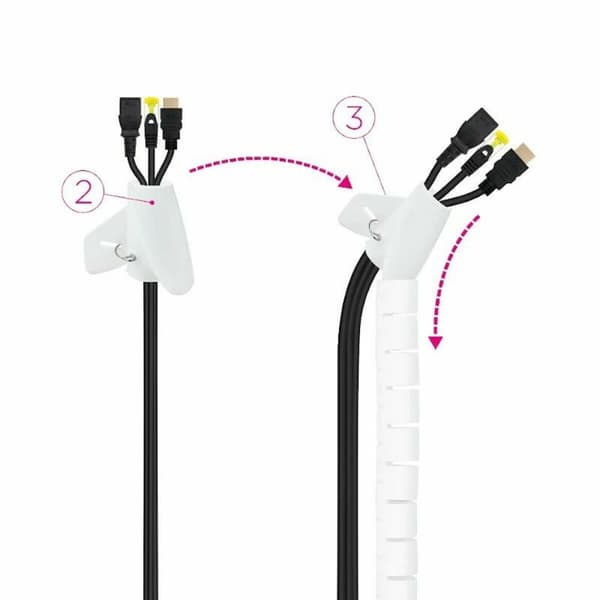 Kabelorganiserare NANOCABLE 10.36.0003-W Vit Ø 25 mm 3 m