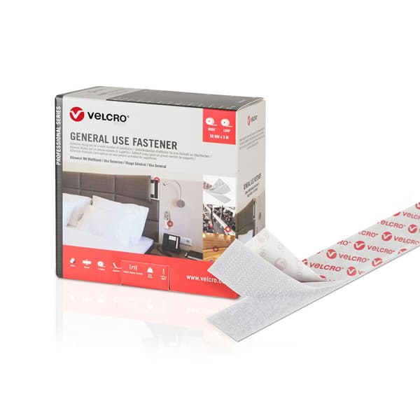 Dubbelsidig Tejp Velcro Vit 50 mm x 5 m
