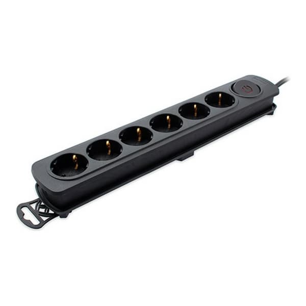 Stikdåse - 6 udtag med kontakt TM Electron 250 V