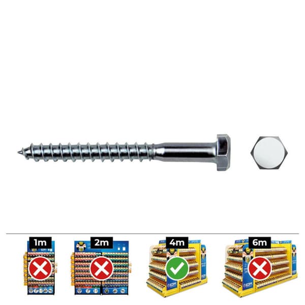 Æske med skruer CELO Din 571 55 mm Ø 8 mm Sekskantet 250 enheder Galvaniseret