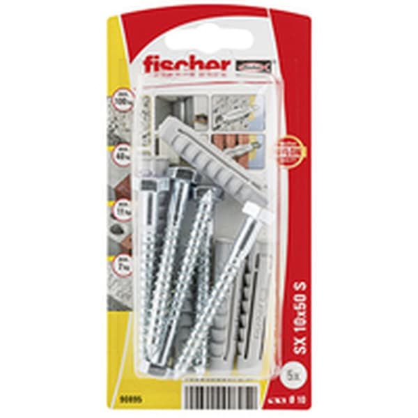 Rawplugs og skruer Fischer 5 Rawplugs og skruer (10 x 50 mm)